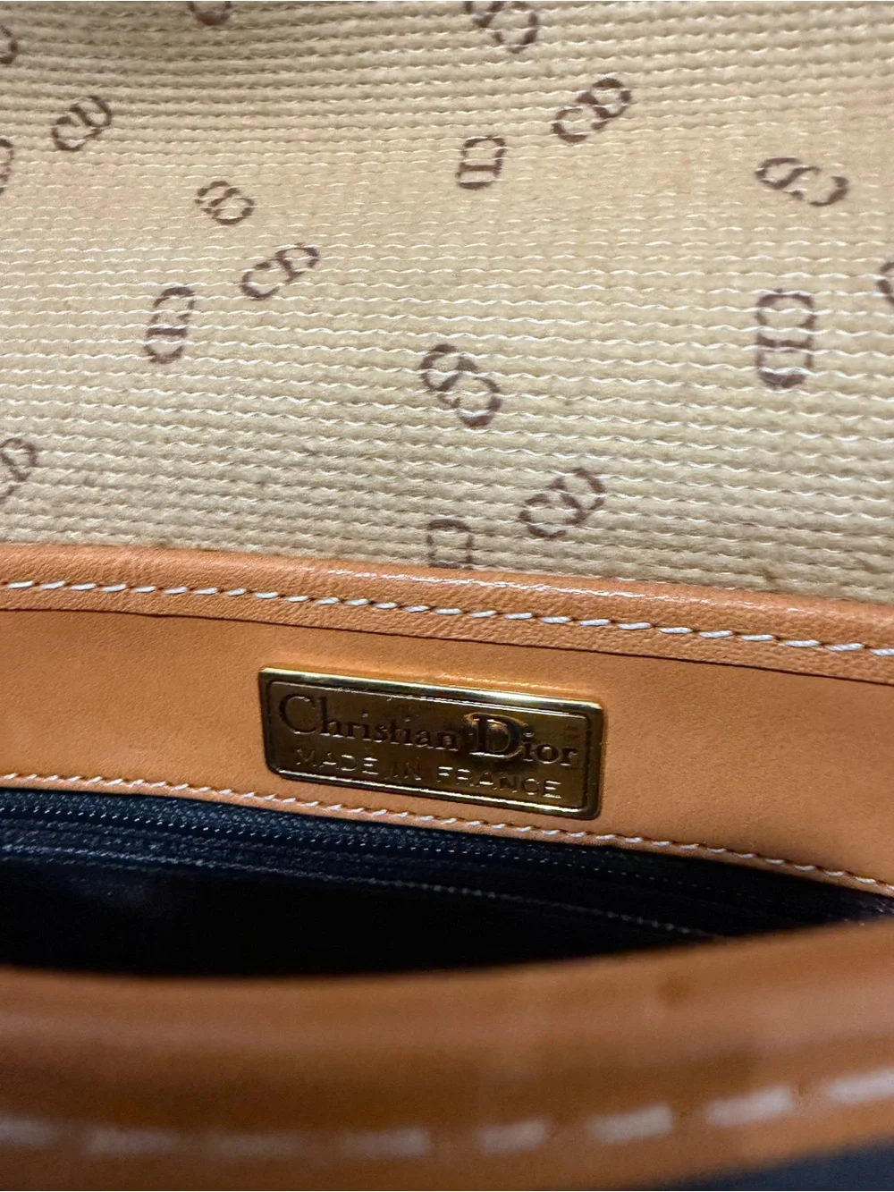 Dior Black and Brown Leather-Trim Crossbody Saddle Bag